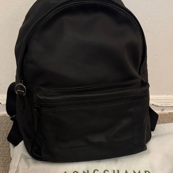 Longchamp Black Men's Compact Everyday Backpack